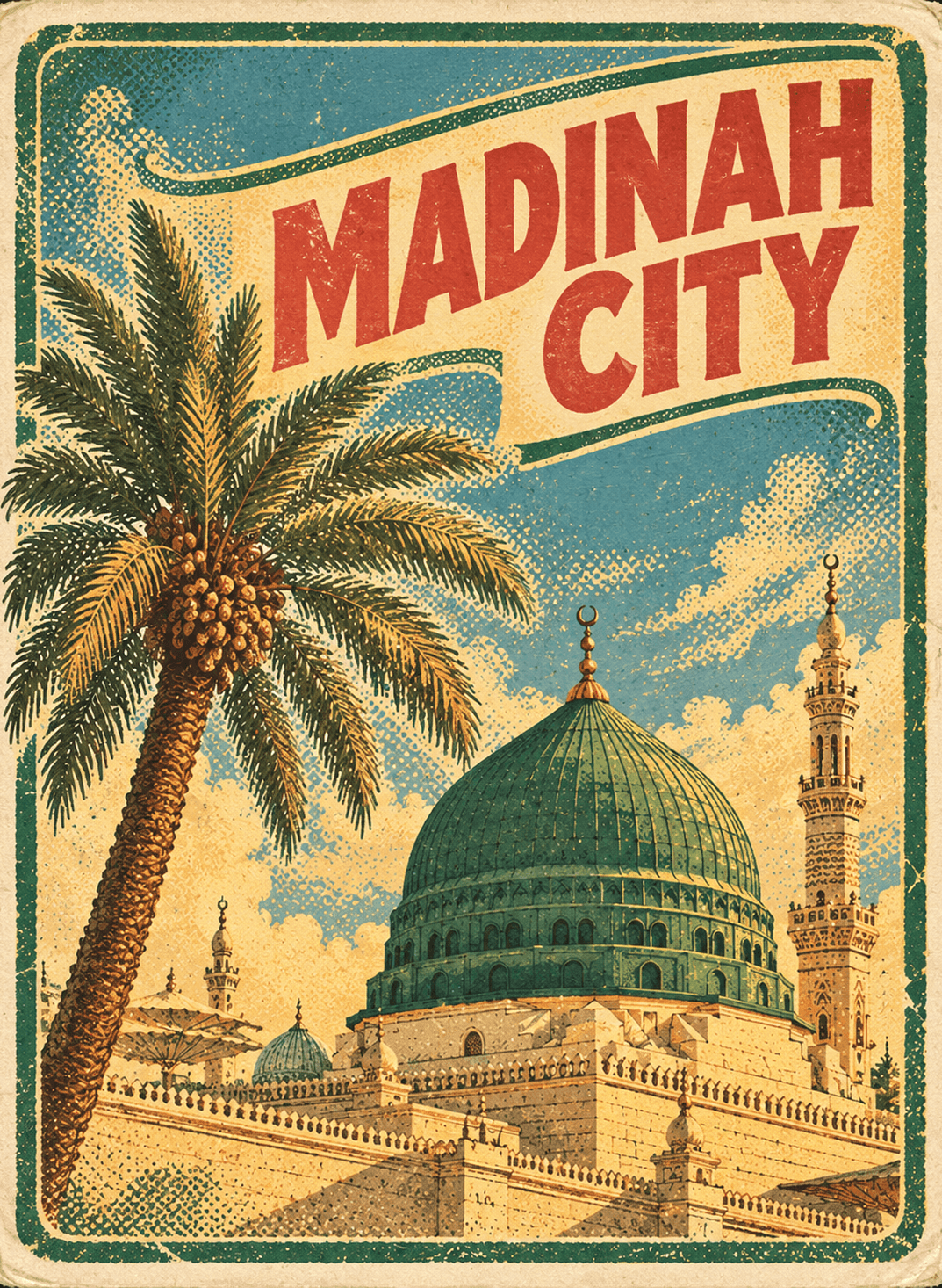 Madinah postcard stamp